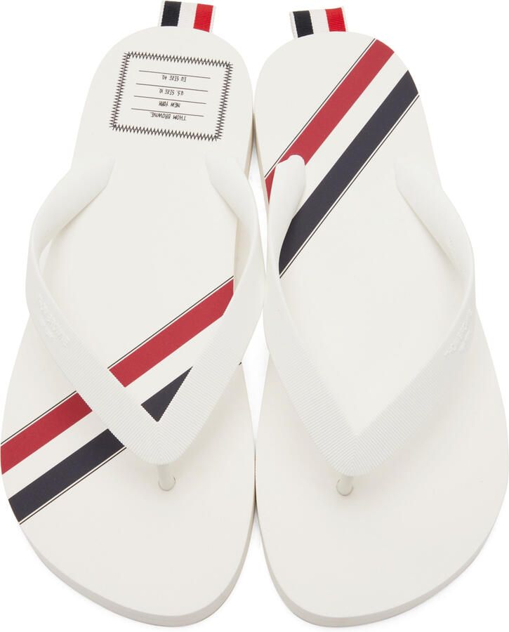 Thom Browne White RWB Stripe Flip-Flops