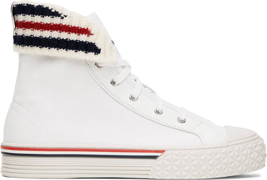 Thom Browne White Collegiate Sneakers