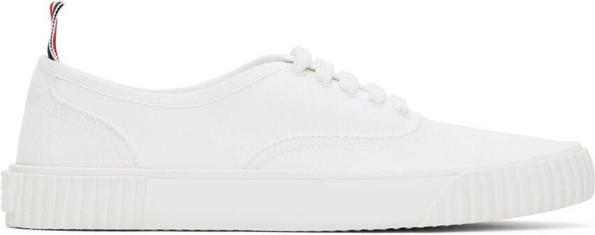 Thom Browne White Heritage Vulcanized Sneaker - Picture 5