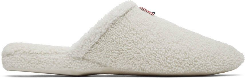 Thom Browne White Shearling Slippers