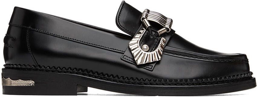 Toga Pulla Black Buckle Loafers - Picture 5
