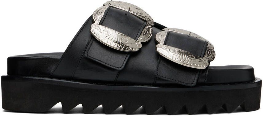 Toga Pulla Black Buckle Sandals - Picture 5