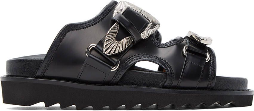 Toga Pulla Black Buckle Sandals - Picture 5