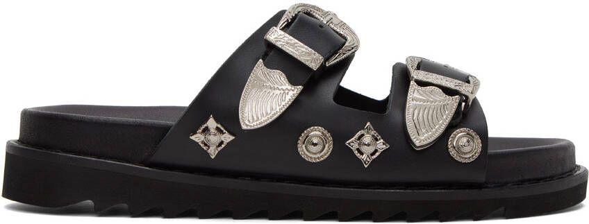 Toga Pulla Black Buckle Sandals - Picture 5