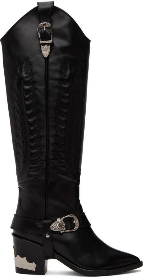 Toga Pulla Black Cowboy Boots - Picture 5