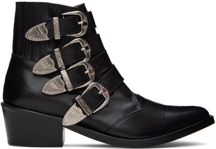 Toga Pulla Black Cowboy Boots - Picture 5
