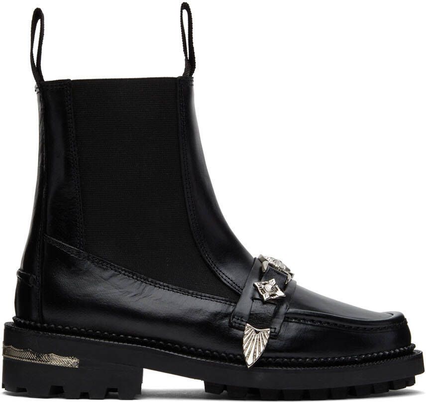 Toga Pulla Black Embellished Chelsea Boots - Picture 5