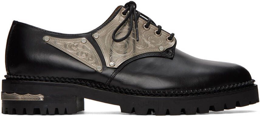 Toga Pulla Black Embellished Oxfords - Picture 5