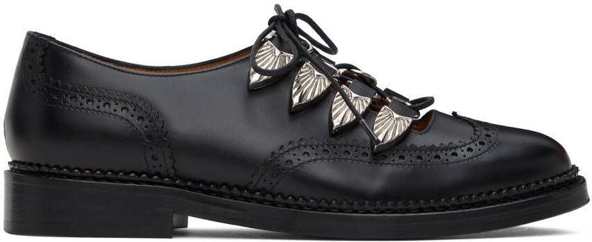 Toga Pulla Black Lace-Up Loafers - Picture 3