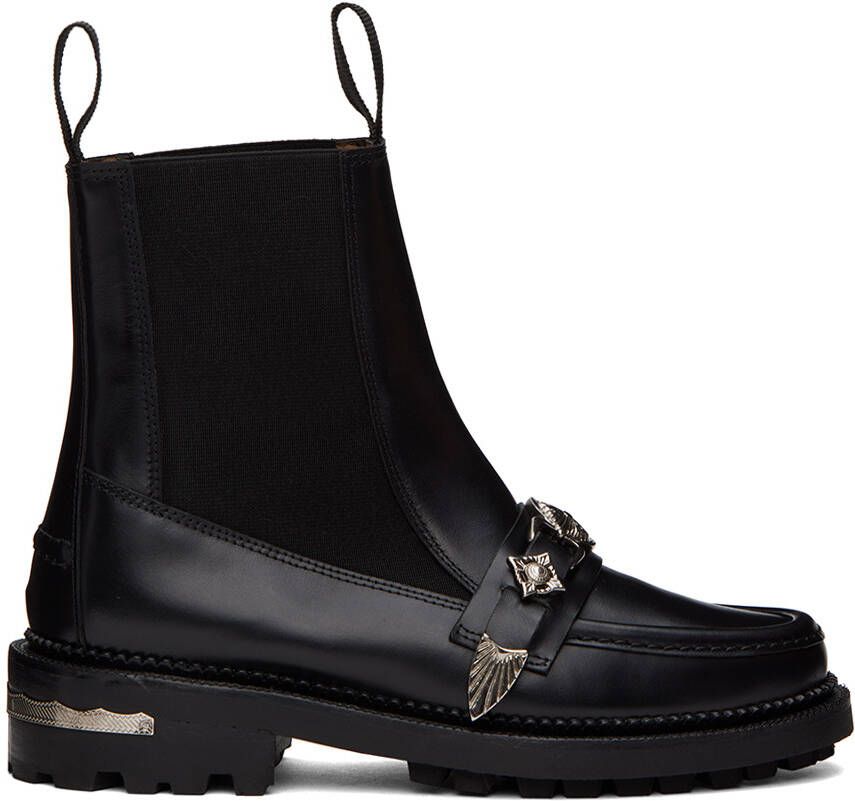Toga Pulla SSENSE Exclusive Black Embellished Chelsea Boots - Picture 2