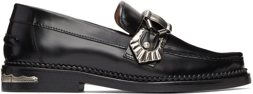 Toga Pulla Black Leather Loafers - Picture 5
