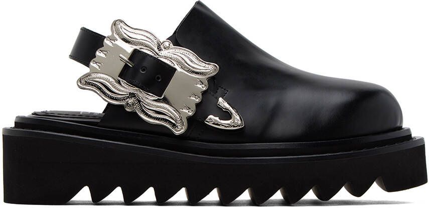 Toga Pulla Black Pin-Buckle Mules - Picture 5