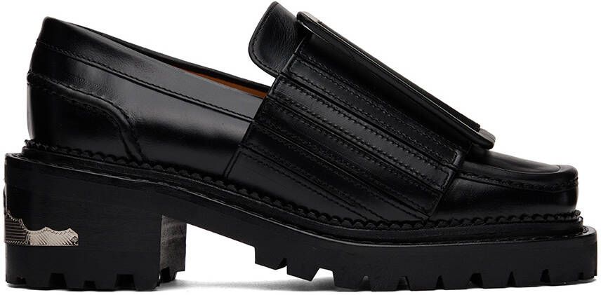 Toga Pulla Black Strap Loafers - Picture 5