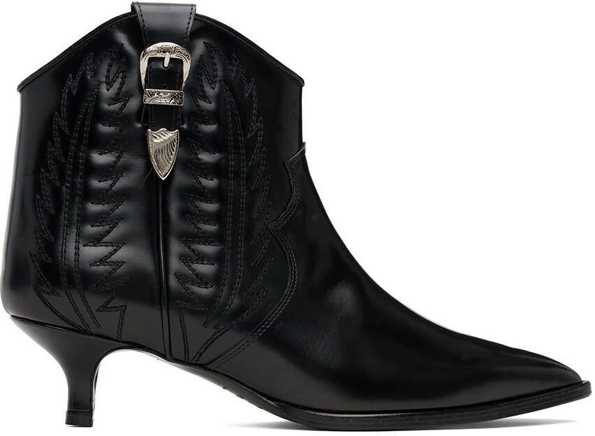 Toga Pulla Black Western Heeled Boots - Picture 5