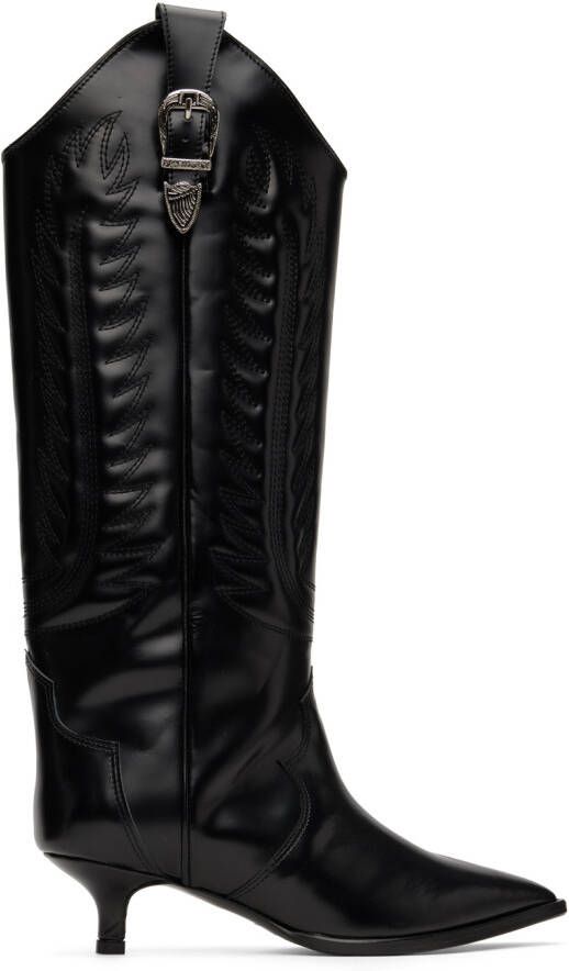 Toga Pulla Black Western Tall Boots