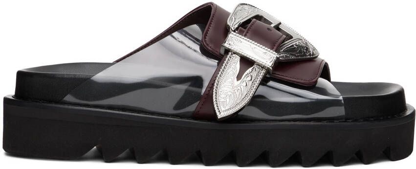 Toga Pulla Burgundy Buckle Sandals - Picture 5