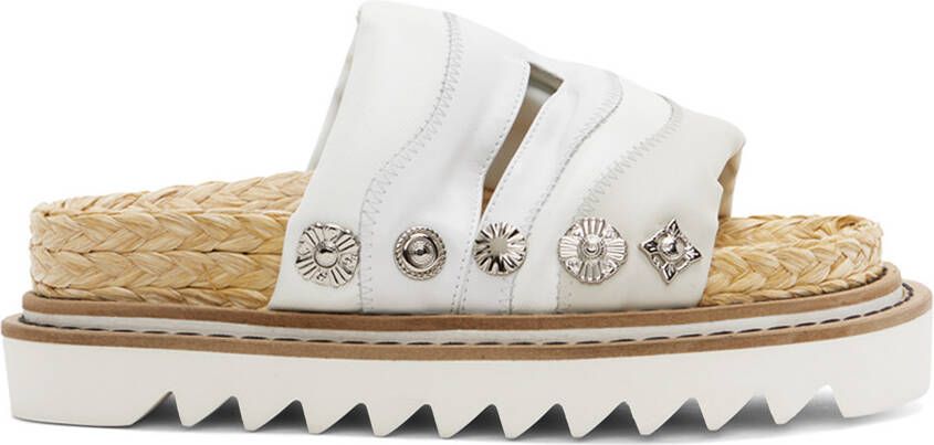Toga Pulla Off-White Embellished Sandals - Picture 5