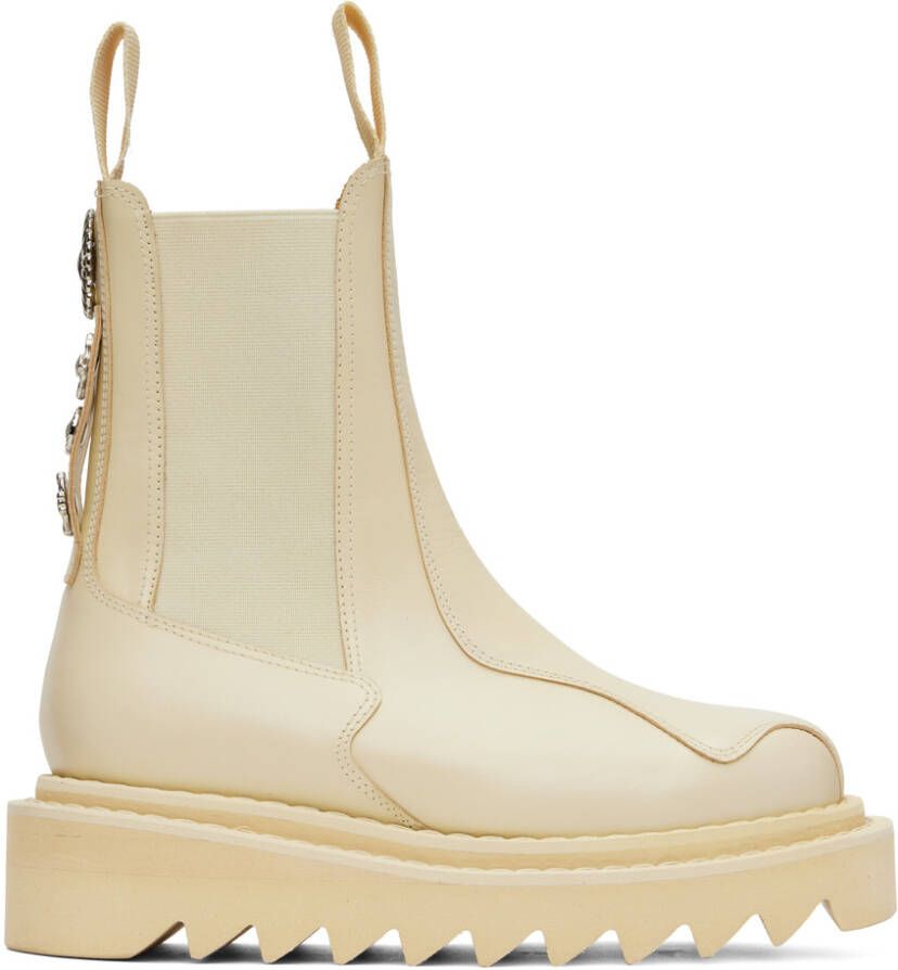 Toga Pulla SSENSE Exclusive Beige Platform Chelsea Boots - Picture 2