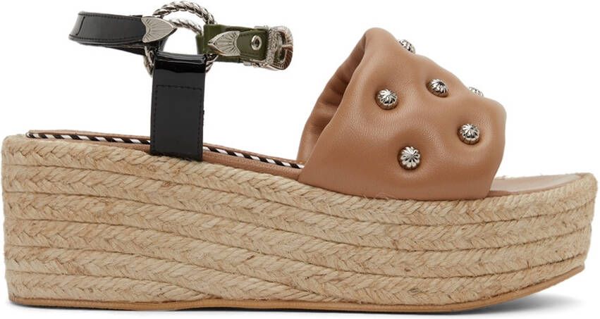 Toga Pulla SSENSE Exclusive Beige Studded Platform Sandals - Picture 5