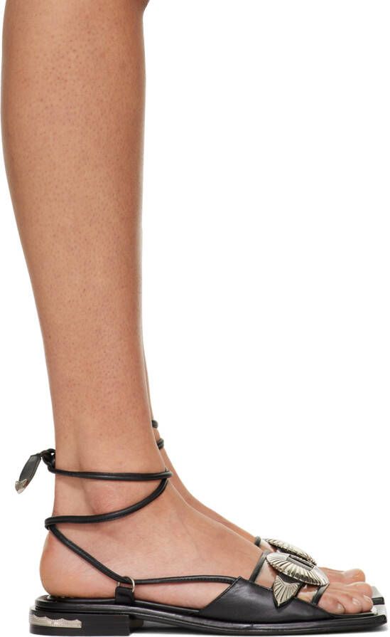 Toga Pulla SSENSE Exclusive Black Ankle Wrap Sandals