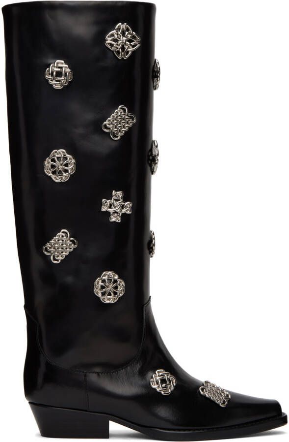 Toga Pulla SSENSE Exclusive Black Embellished Boots - Picture 3