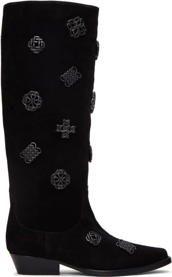 Toga Pulla SSENSE Exclusive Black Embellished Boots - Picture 5