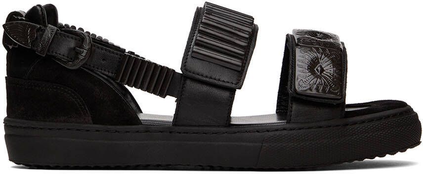Toga Pulla SSENSE Exclusive Black Buckles Flat Sandals - Picture 5