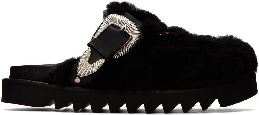 Toga Pulla SSENSE Exclusive Black Faux-Fur Loafers - Picture 5