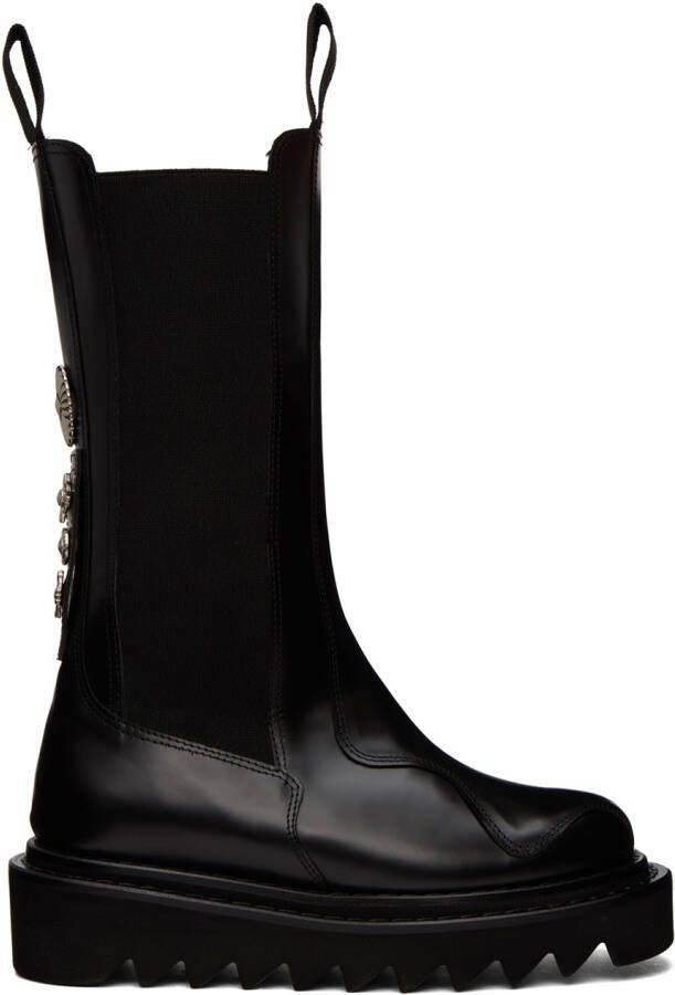 Toga Pulla SSENSE Exclusive Black Leather Mid-Calf Chelsea Boots - Picture 5