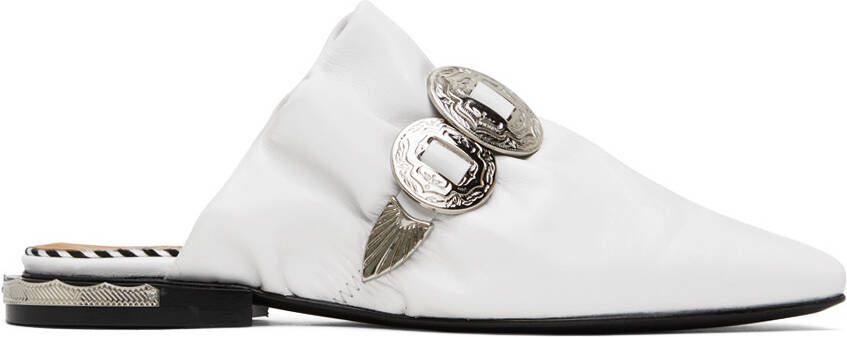 Toga Pulla SSENSE Exclusive White Square Toe Slippers - Picture 2