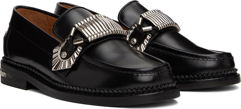 Toga Pulla Black Buckle Loafers - Picture 2