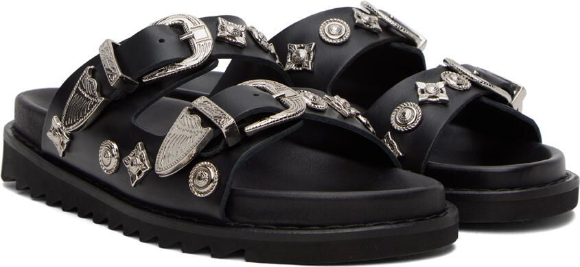 Toga Pulla Black Buckle Sandals - Picture 2