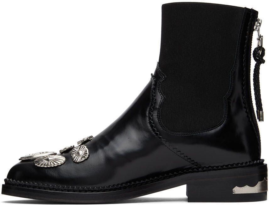 Toga Pulla Black Embellished Chelsea Boots - Picture 3