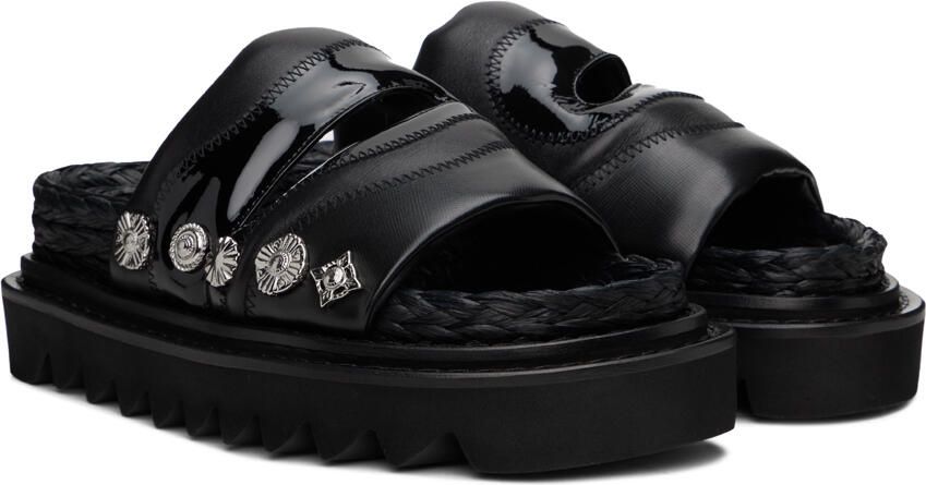 Toga Pulla Black Embellished Sandals - Picture 2