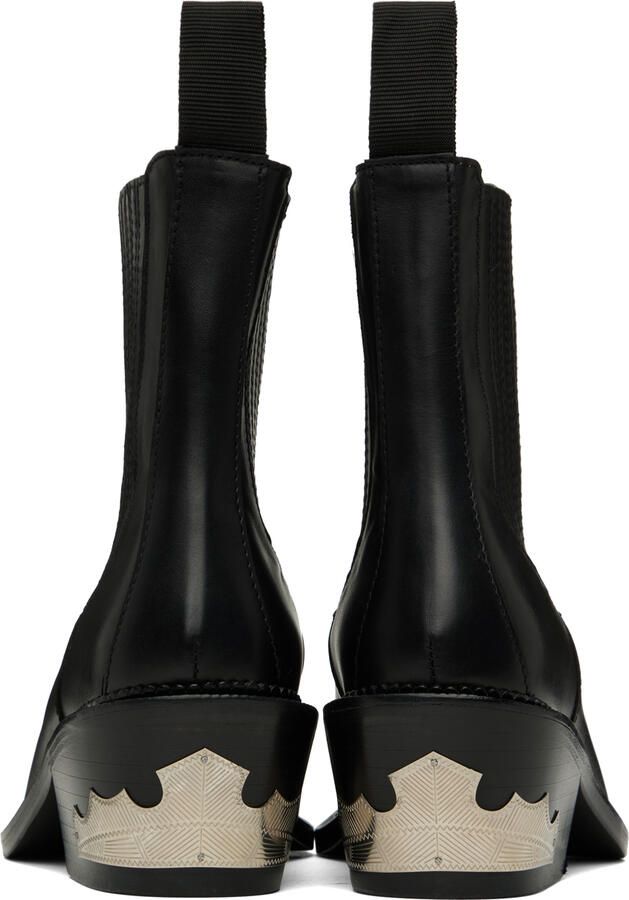 Toga Pulla Black Leather Ankle Boots - Picture 5