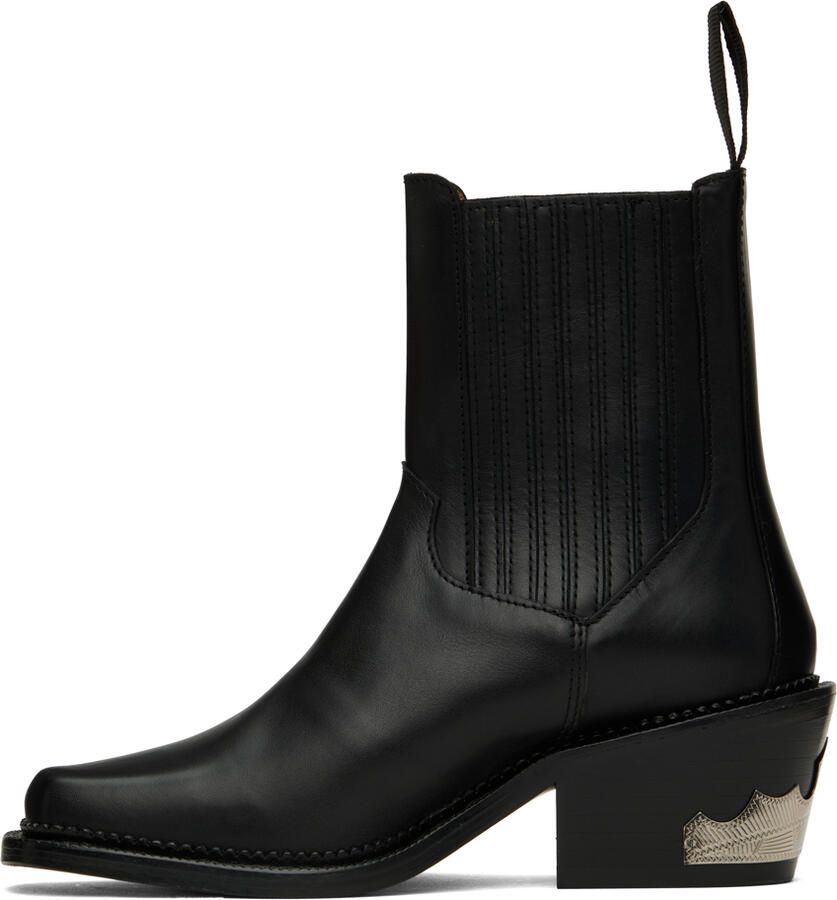 Toga Pulla Black Leather Ankle Boots - Picture 2