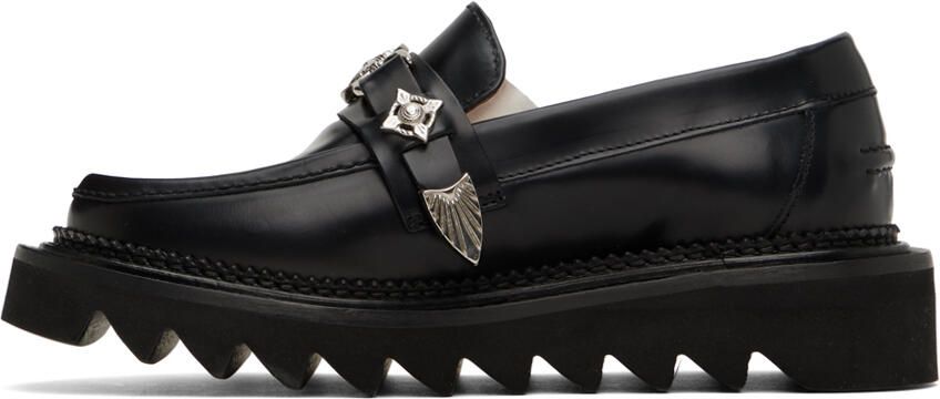 Toga Pulla Black Leather Loafers - Picture 4