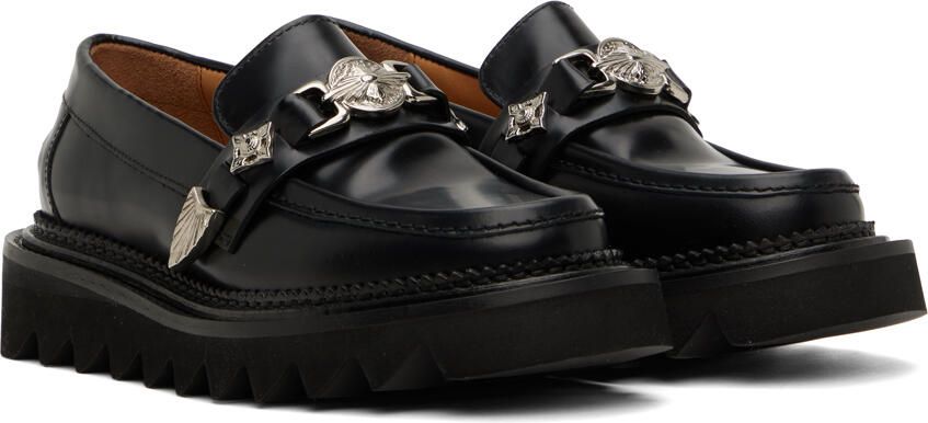 Toga Pulla Black Leather Loafers