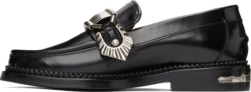 Toga Pulla Black Leather Loafers - Picture 3