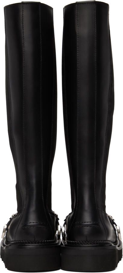 Toga Pulla Black Leather Tall Boots - Picture 5