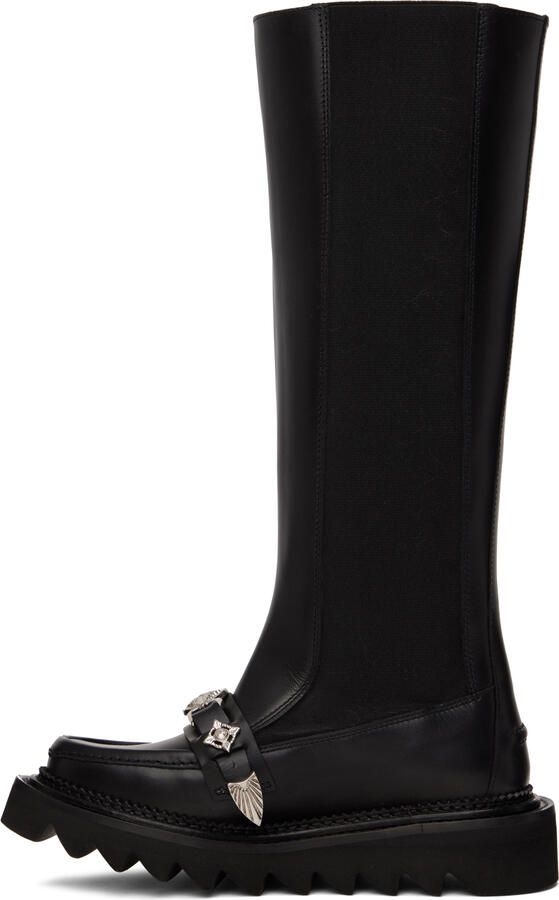 Toga Pulla Black Leather Tall Boots