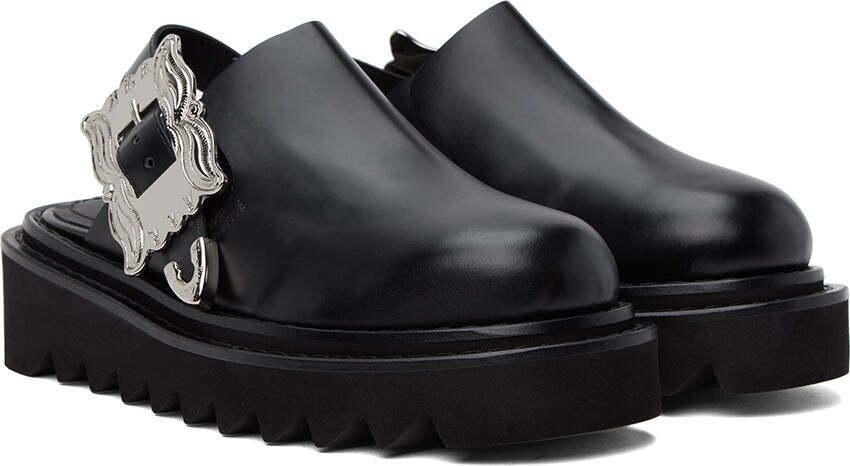 Toga Pulla Black Pin-Buckle Mules - Picture 2