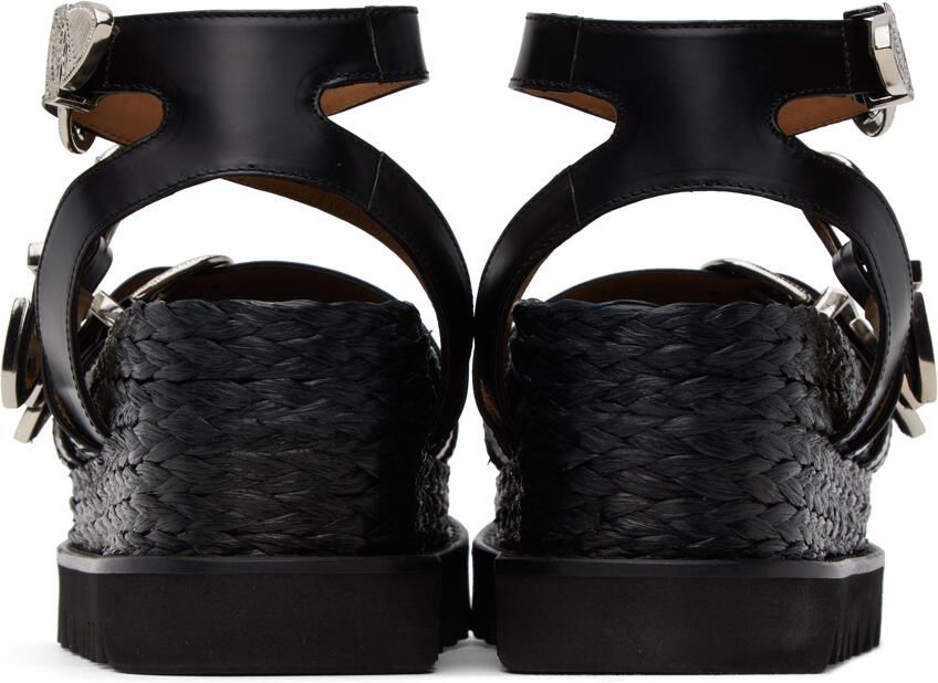 Toga Pulla Black Pin-Buckle Platform Sandals