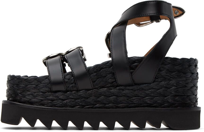 Toga Pulla Black Pin-Buckle Platform Sandals - Picture 3