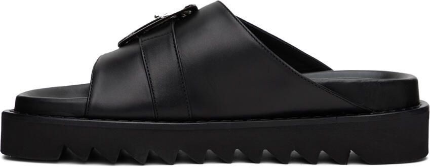 Toga Pulla Black Pin-Buckle Sandals - Picture 3