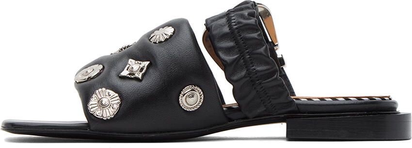 Toga Pulla Black Pin-Buckle Sandals - Picture 4