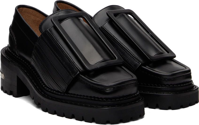 Toga Pulla Black Strap Loafers - Picture 2