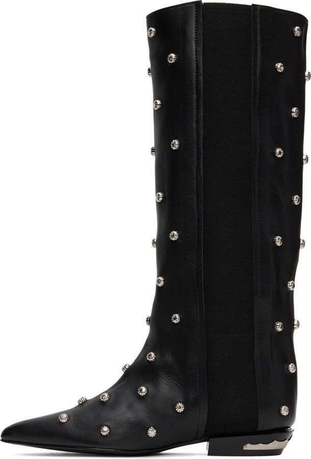 Toga Pulla Black Studded Tall Boots