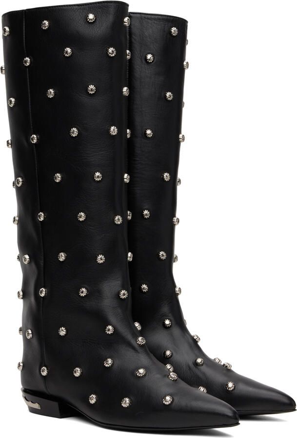 Toga Pulla Black Studded Tall Boots - Picture 2