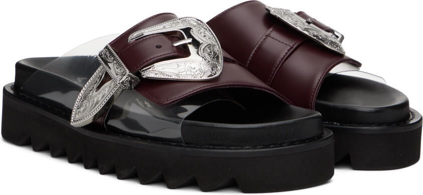 Toga Pulla Burgundy Buckle Sandals - Picture 2